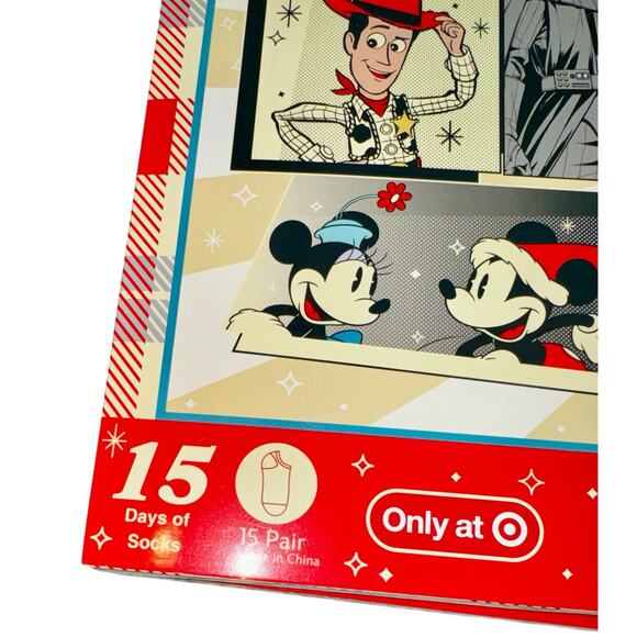 Boys Disney 100 Mickey Mouse 15 Days of Sock Advent Calendar Shoe Size 9-2.5 Set - Picture 4 of 8